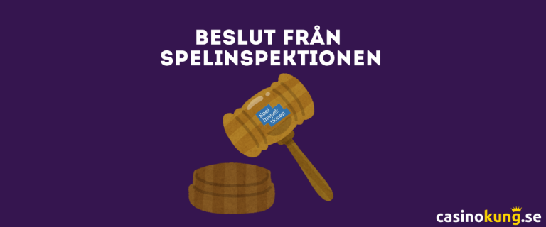 Beslut från Spelinspektionen